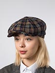 Кепка STETSON арт. 6840348 HATTERAS CHECK HARRIS TWEED (синий / желтый / фиолетовый)